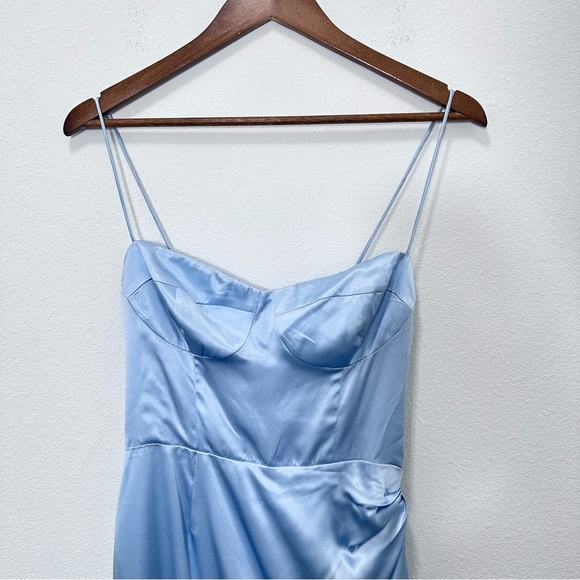 Reformation Marguerite Dress 100% Silk Tie Strap in Light Blue Women's Size 4 - Picture 2 of 13